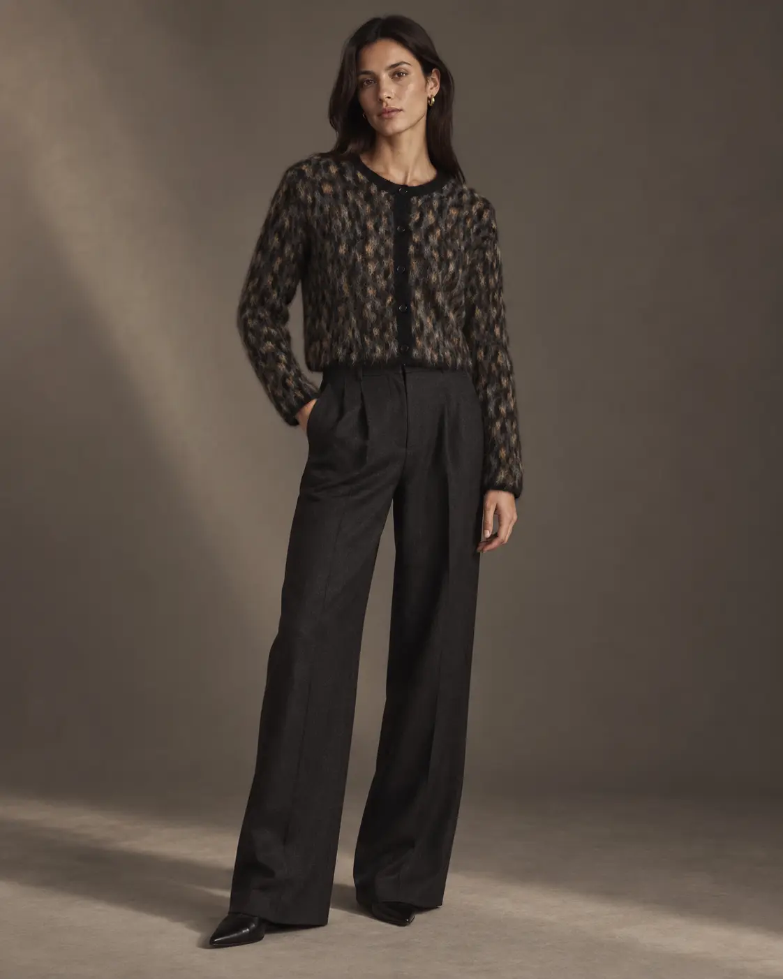 Animal Jacquard Cardigan