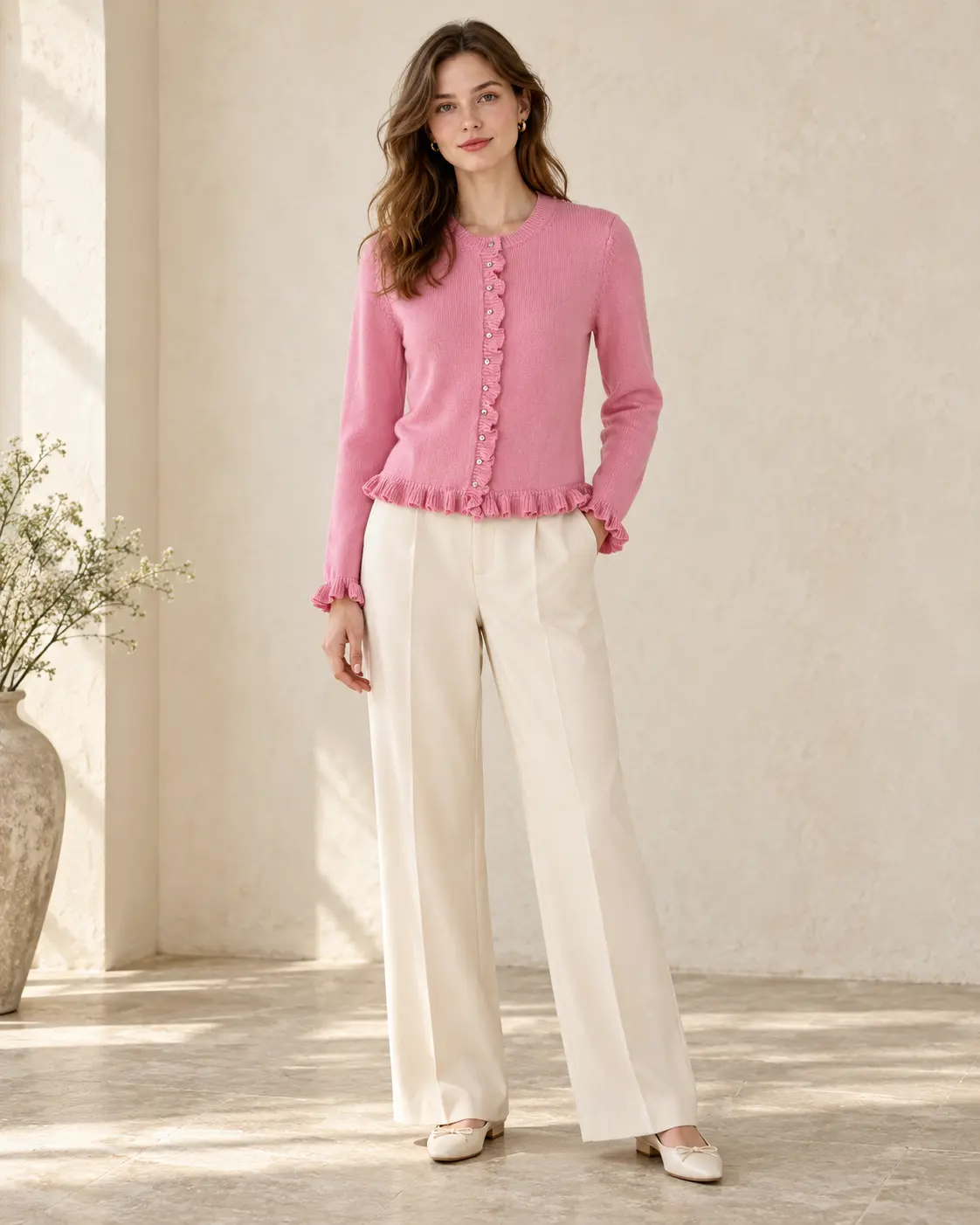 Rose Ruffle Cardigan